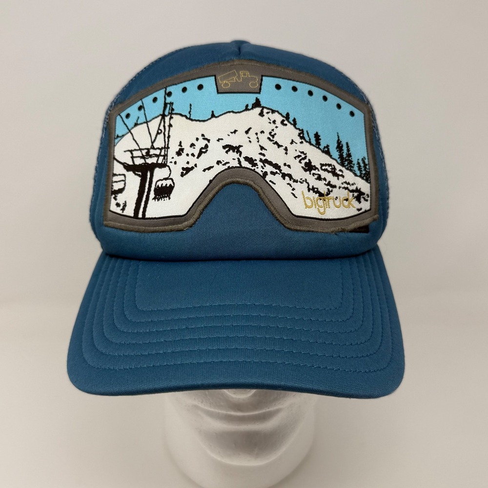 Bigtruck Goggle Series Ski Mountain Trucker Hat Snapback Blue Galaxy Lining OSFM